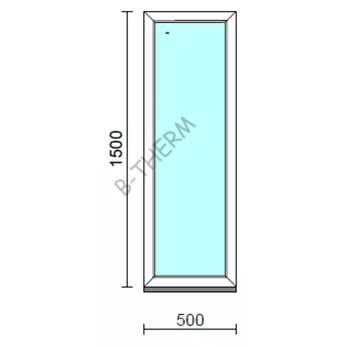 Fix ablak.   50x150 cm (Rendelhető méretek: szélesség 50-54 cm, magasság 145-154 cm.)   Green 76 profilból