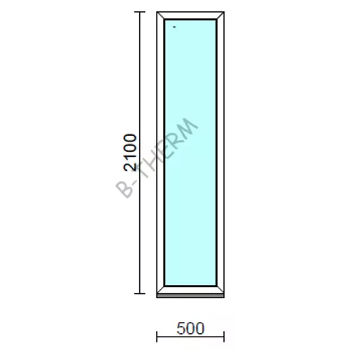Fix ablak.   50x210 cm (Rendelhető méretek: szélesség 50-54 cm, magasság 205-214 cm.)   Green 76 profilból