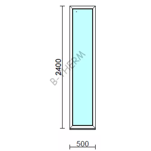 Fix ablak.   50x240 cm (Rendelhető méretek: szélesség 50-54 cm, magasság 235-240 cm.)   Green 76 profilból