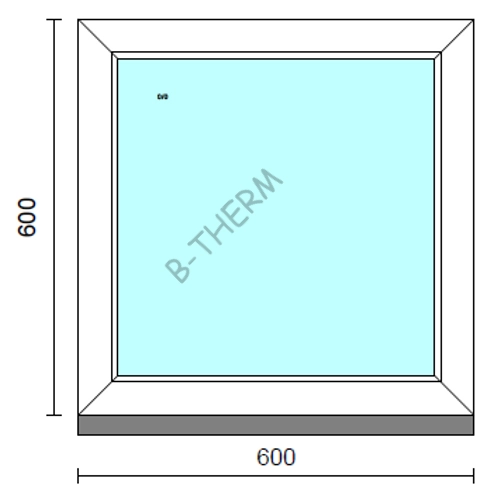 Fix ablak.   60x 60 cm (Rendelhető méretek: szélesség 55-64 cm, magasság 55-64 cm.) Deluxe A85 profilból