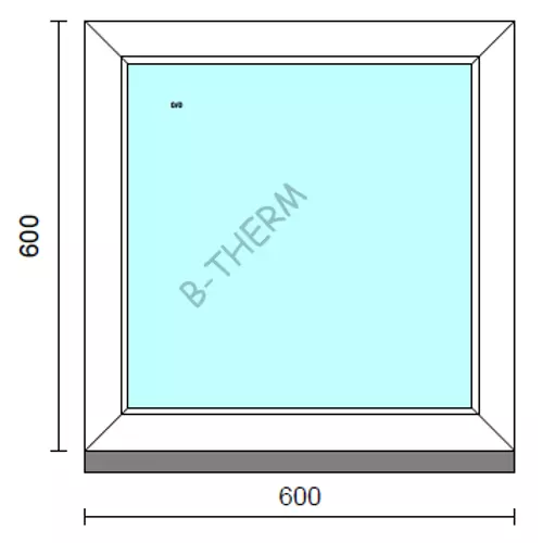 Fix ablak.   60x 60 cm (Rendelhető méretek: szélesség 55-64 cm, magasság 55-64 cm.)   Green 76 profilból