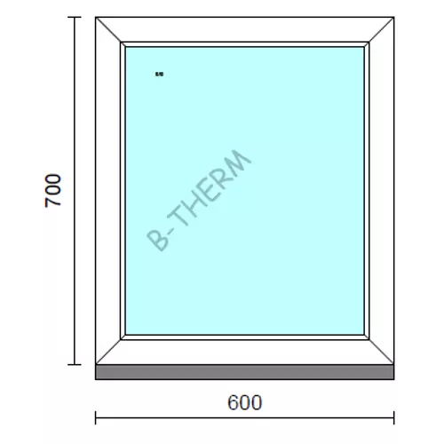 Fix ablak.   60x 70 cm (Rendelhető méretek: szélesség 55-64 cm, magasság 65-74 cm.) Deluxe A85 profilból