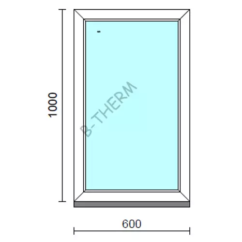 Fix ablak.   60x100 cm (Rendelhető méretek: szélesség 55-64 cm, magasság 95-104 cm.)   Green 76 profilból