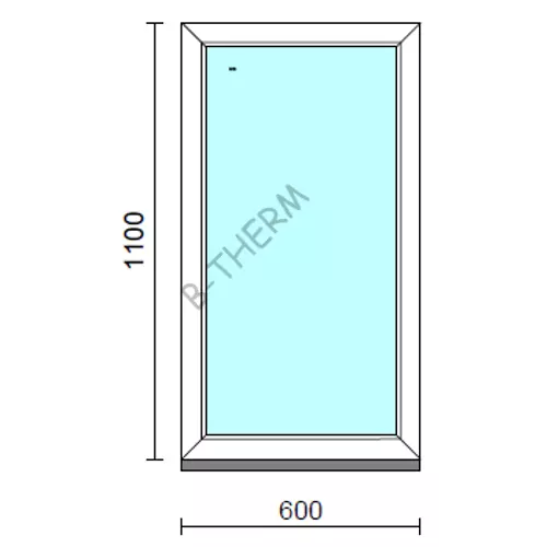 Fix ablak.   60x110 cm (Rendelhető méretek: szélesség 55-64 cm, magasság 105-114 cm.) Deluxe A85 profilból