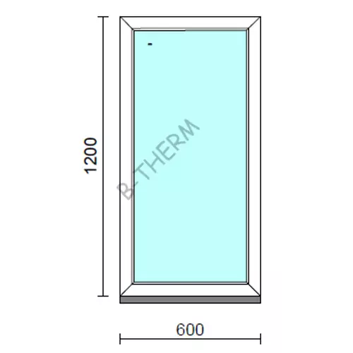 Fix ablak.   60x120 cm (Rendelhető méretek: szélesség 55-64 cm, magasság 115-124 cm.)   Green 76 profilból