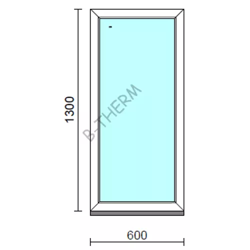 Fix ablak.   60x130 cm (Rendelhető méretek: szélesség 55-64 cm, magasság 125-134 cm.)   Green 76 profilból