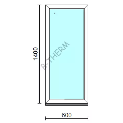 Fix ablak.   60x140 cm (Rendelhető méretek: szélesség 55-64 cm, magasság 135-144 cm.)   Green 76 profilból