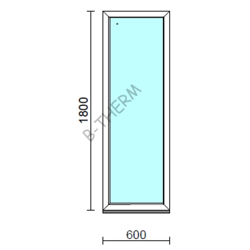 Fix ablak.   60x180 cm (Rendelhető méretek: szélesség 55-64 cm, magasság 175-184 cm.) Deluxe A85 profilból