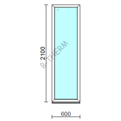 Fix ablak.   60x210 cm (Rendelhető méretek: szélesség 55-64 cm, magasság 205-214 cm.)   Green 76 profilból