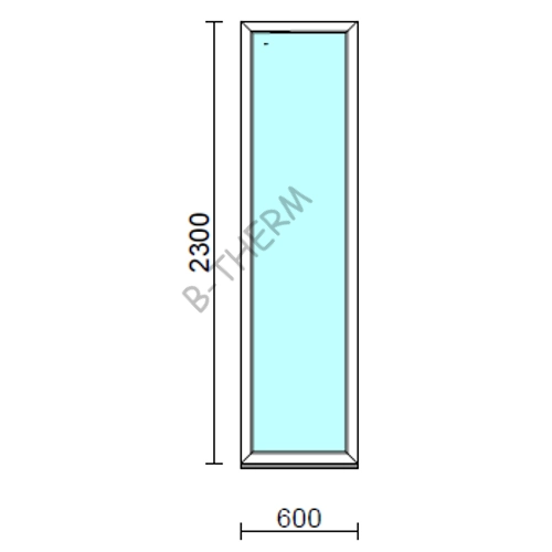 Fix ablak.   60x230 cm (Rendelhető méretek: szélesség 55-64 cm, magasság 225-234 cm.) Deluxe A85 profilból