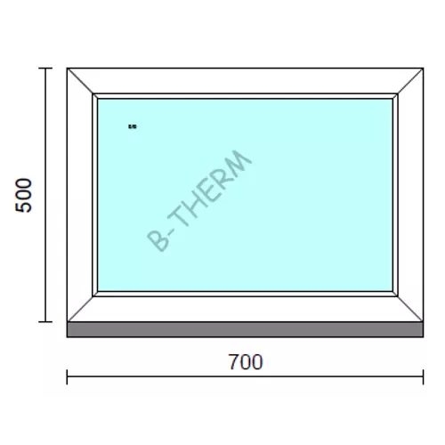 Fix ablak.   70x 50 cm (Rendelhető méretek: szélesség 65-74 cm, magasság 50-54 cm.)   Green 76 profilból