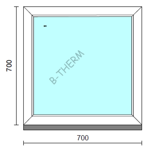 Fix ablak.   70x 70 cm (Rendelhető méretek: szélesség 65-74 cm, magasság 65-74 cm.) Deluxe A85 profilból