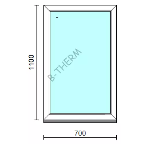 Fix ablak.   70x110 cm (Rendelhető méretek: szélesség 65-74 cm, magasság 105-114 cm.)  New Balance 85 profilból