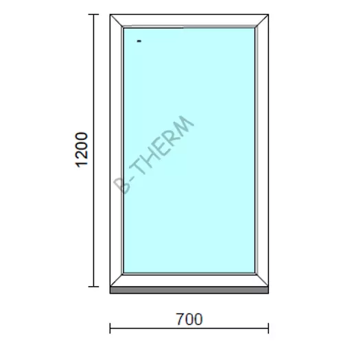 Fix ablak.   70x120 cm (Rendelhető méretek: szélesség 65-74 cm, magasság 115-124 cm.) Deluxe A85 profilból