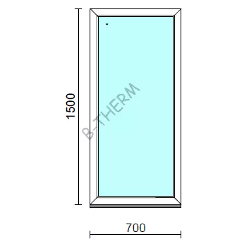 Fix ablak.   70x150 cm (Rendelhető méretek: szélesség 65-74 cm, magasság 145-154 cm.)   Green 76 profilból