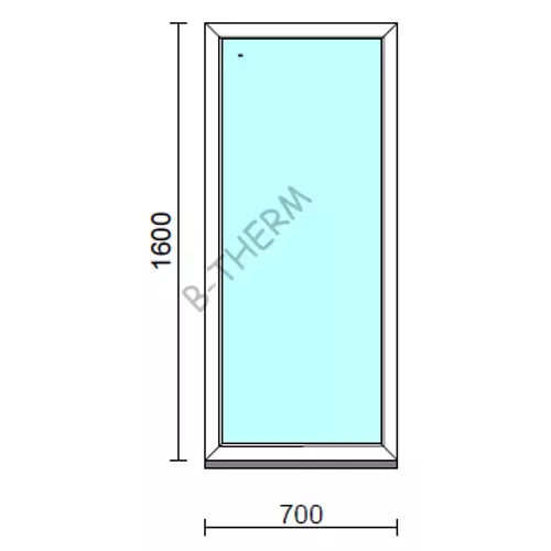 Fix ablak.   70x160 cm (Rendelhető méretek: szélesség 65-74 cm, magasság 155-164 cm.)   Green 76 profilból