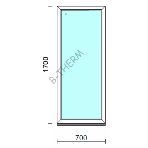 Fix ablak.   70x170 cm (Rendelhető méretek: szélesség 65-74 cm, magasság 165-174 cm.) Deluxe A85 profilból