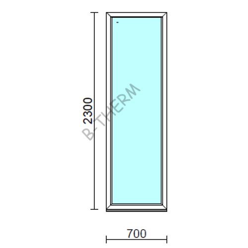 Fix ablak.   70x230 cm (Rendelhető méretek: szélesség 65-74 cm, magasság 225-234 cm.)  New Balance 85 profilból