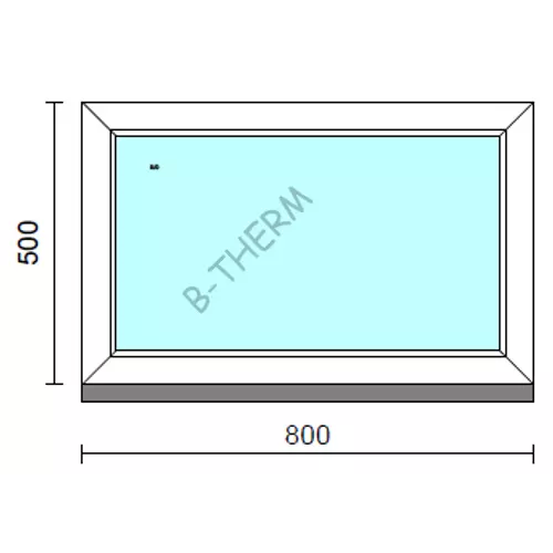 Fix ablak.   80x 50 cm (Rendelhető méretek: szélesség 75-84 cm, magasság 50-54 cm.) Deluxe A85 profilból