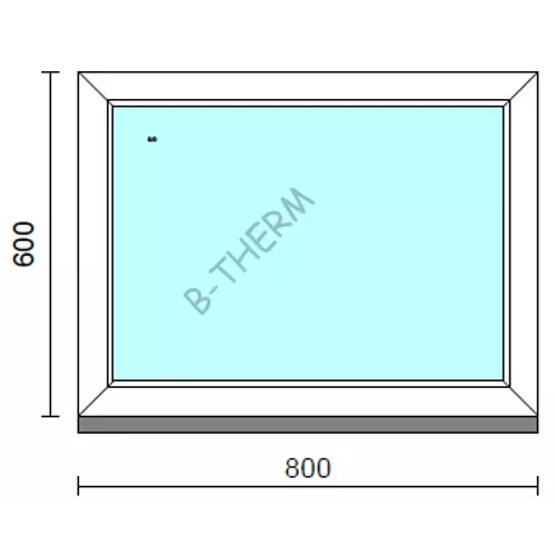 Fix ablak.   80x 60 cm (Rendelhető méretek: szélesség 75-84 cm, magasság 55-64 cm.)   Green 76 profilból