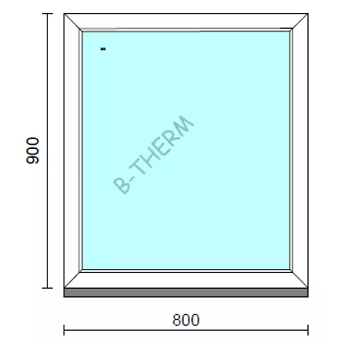Fix ablak.   80x 90 cm (Rendelhető méretek: szélesség 75-84 cm, magasság 85-94 cm.)   Green 76 profilból