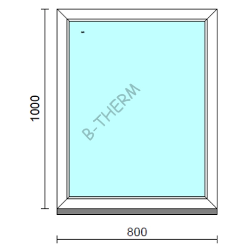 Fix ablak.   80x100 cm (Rendelhető méretek: szélesség 75-84 cm, magasság 95-104 cm.) Deluxe A85 profilból