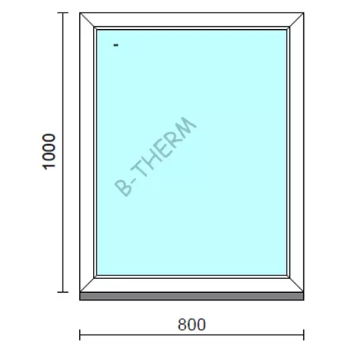 Fix ablak.   80x100 cm (Rendelhető méretek: szélesség 75-84 cm, magasság 95-104 cm.)   Green 76 profilból