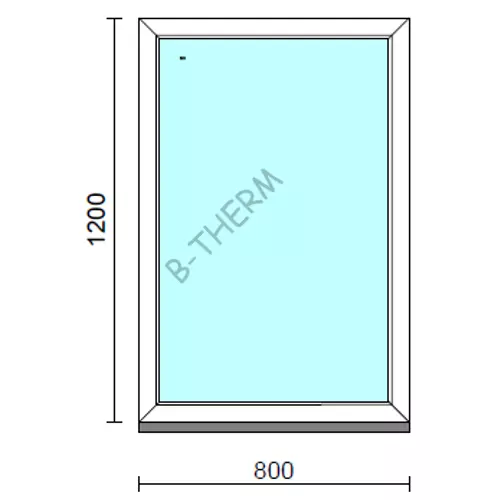 Fix ablak.   80x120 cm (Rendelhető méretek: szélesség 75-84 cm, magasság 115-124 cm.)   Green 76 profilból