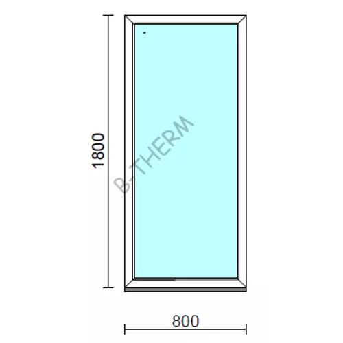 Fix ablak.   80x180 cm (Rendelhető méretek: szélesség 75-84 cm, magasság 175-184 cm.) Deluxe A85 profilból