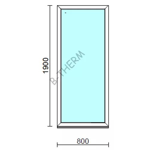 Fix ablak.   80x190 cm (Rendelhető méretek: szélesség 75-84 cm, magasság 185-194 cm.)   Green 76 profilból