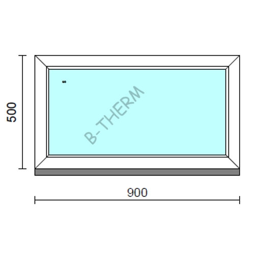 Fix ablak.   90x 50 cm (Rendelhető méretek: szélesség 85-94 cm, magasság 50-54 cm.)   Green 76 profilból