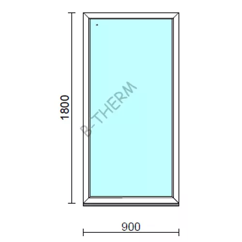 Fix ablak.   90x180 cm (Rendelhető méretek: szélesség 85-94 cm, magasság 175-184 cm.) Deluxe A85 profilból