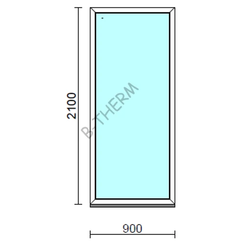 Fix ablak.   90x210 cm (Rendelhető méretek: szélesség 85-94 cm, magasság 205-214 cm.)   Green 76 profilból