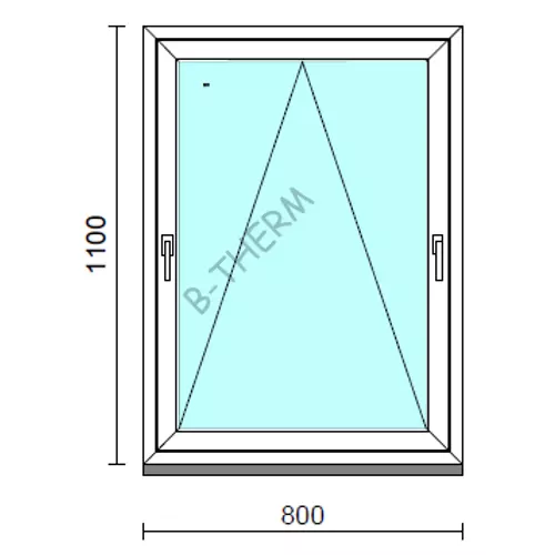 Kétkilincses bukó ablak.   80x110 cm (Rendelhető méretek: szélesség 75- 84 cm, magasság 105-114 cm.)  New Balance 85 profilból