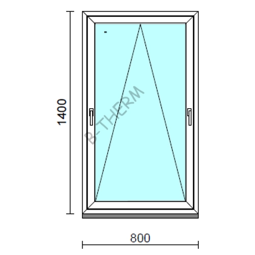 Kétkilincses bukó ablak.   80x140 cm (Rendelhető méretek: szélesség 75- 84 cm, magasság 135-144 cm.) Deluxe A85 profilból