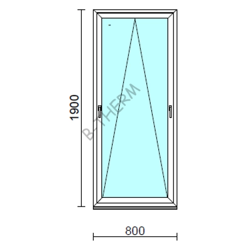 Kétkilincses bukó ablak.   80x190 cm (Rendelhető méretek: szélesség 75- 84 cm, magasság 185-194 cm.)   Green 76 profilból