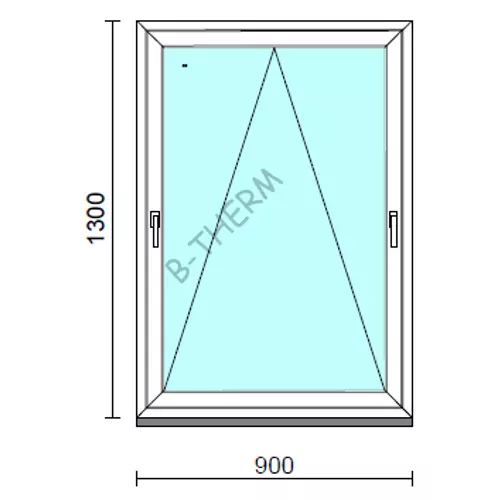 Kétkilincses bukó ablak.   90x130 cm (Rendelhető méretek: szélesség 85- 90 cm, magasság 125-134 cm.) Deluxe A85 profilból