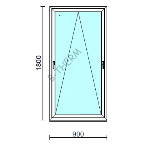 Kétkilincses bukó ablak.   90x180 cm (Rendelhető méretek: szélesség 85- 90 cm, magasság 175-184 cm.)  New Balance 85 profilból