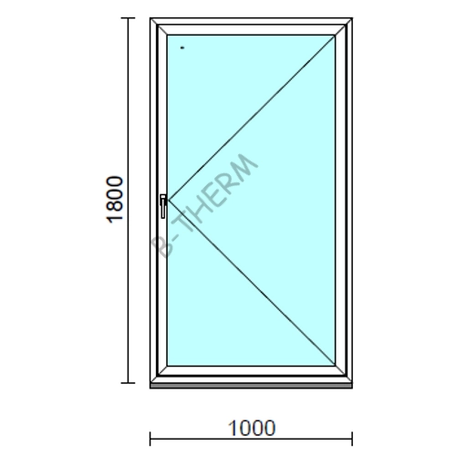 Nyíló ablak.  100x180 cm (Rendelhető méretek: szélesség 95-104 cm, magasság 175-180 cm.) Deluxe A85 profilból