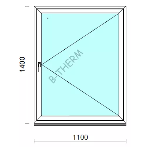 Nyíló ablak.  110x140 cm (Rendelhető méretek: szélesség 105-114 cm, magasság 135-144 cm.) Deluxe A85 profilból
