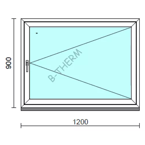Nyíló ablak.  120x 90 cm (Rendelhető méretek: szélesség 115-124 cm, magasság 85- 94 cm.) Deluxe A85 profilból