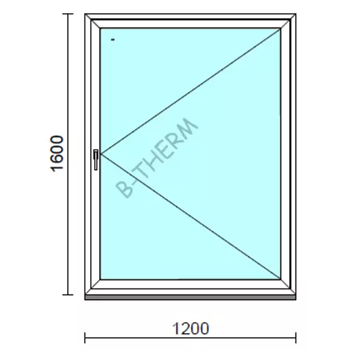 Nyíló ablak.  120x160 cm (Rendelhető méretek: szélesség 115-124 cm, magasság 155-164 cm.) Deluxe A85 profilból