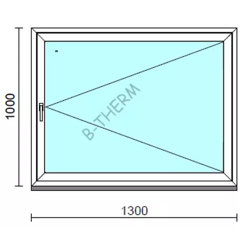 Nyíló ablak.  130x100 cm (Rendelhető méretek: szélesség 125-134 cm, magasság 95-104 cm.) Deluxe A85 profilból