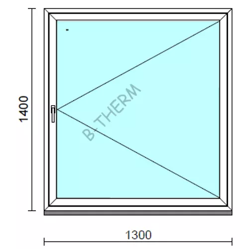 Nyíló ablak.  130x140 cm (Rendelhető méretek: szélesség 125-134 cm, magasság 135-144 cm.) Deluxe A85 profilból