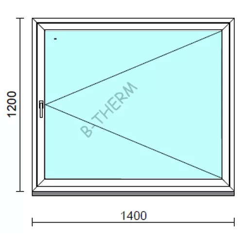 Nyíló ablak.  140x120 cm (Rendelhető méretek: szélesség 135-144 cm, magasság 115-124 cm.)  New Balance 85 profilból