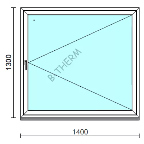 Nyíló ablak.  140x130 cm (Rendelhető méretek: szélesség 135-144 cm, magasság 125-134 cm.) Deluxe A85 profilból