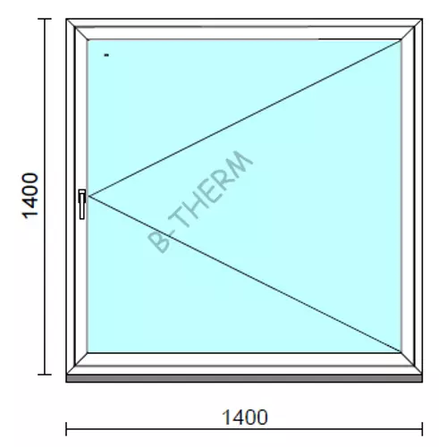 Nyíló ablak.  140x140 cm (Rendelhető méretek: szélesség 135-144 cm, magasság 135-144 cm.)  New Balance 85 profilból