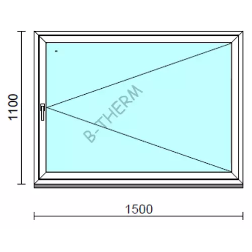 Nyíló ablak.  150x110 cm (Rendelhető méretek: szélesség 145-150 cm, magasság -114 cm.)  New Balance 85 profilból