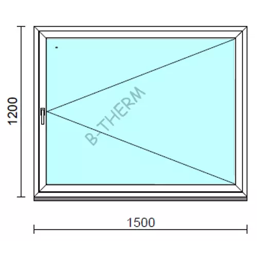 Nyíló ablak.  150x120 cm (Rendelhető méretek: szélesség 145-150 cm, magasság 115-124 cm.) Deluxe A85 profilból