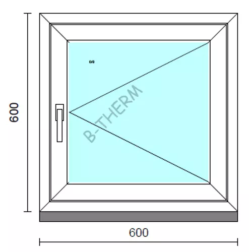 Nyíló ablak.   60x 60 cm (Rendelhető méretek: szélesség 55- 64 cm, magasság 55- 64 cm.)  New Balance 85 profilból